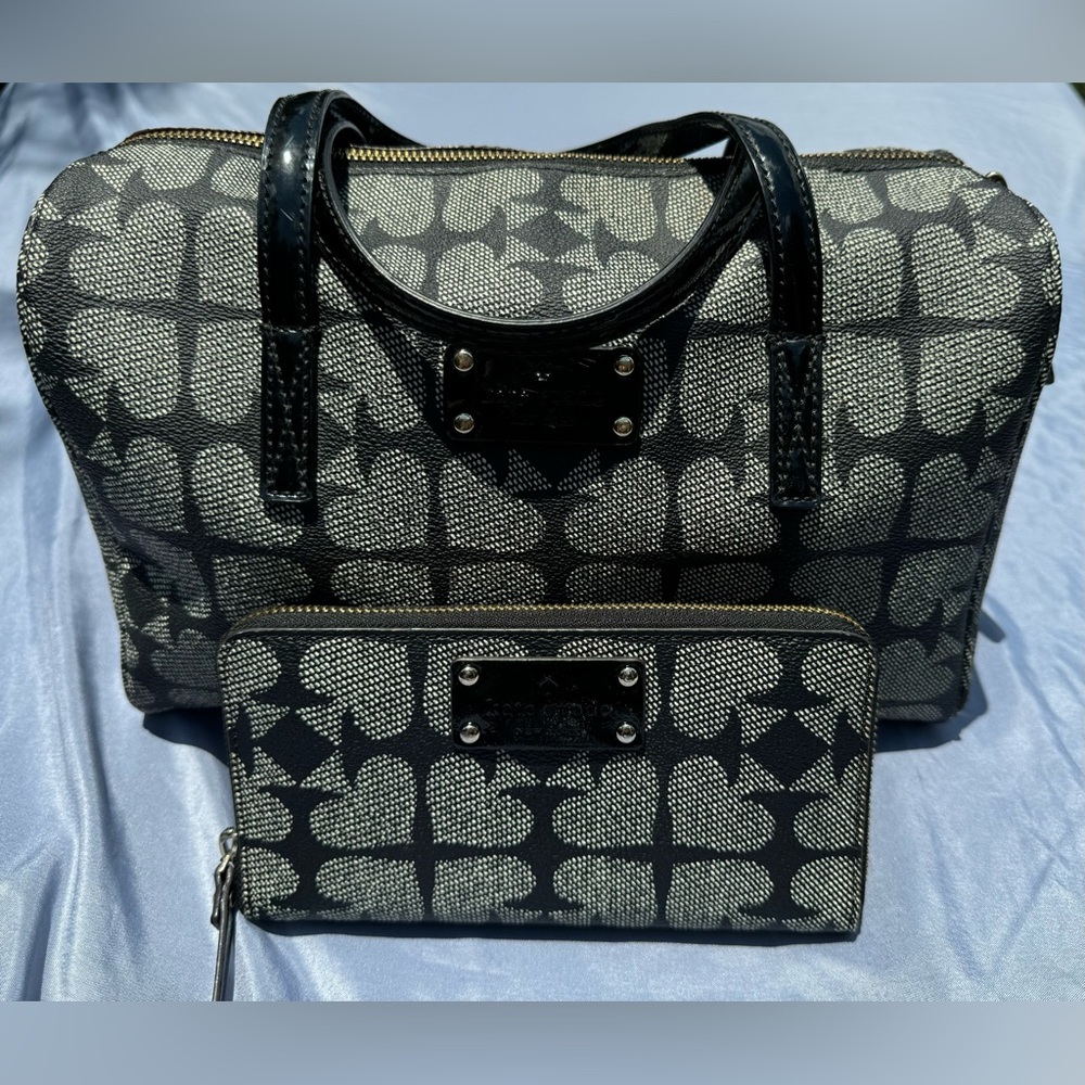 Authentic KATE SPADE Kaleigh Ace of Spades Satchel and Matching Wallet